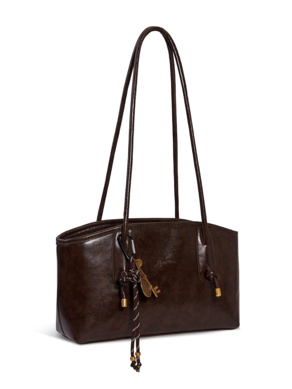 Solid Color Shoulder Bag Retro Handbag Purse for Women Fall Bags Chocolate Brown